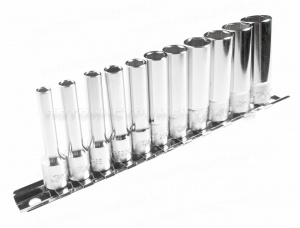 Набор головок торцевых 1/4" 6-ти гранных 04-13мм глубоких L=50мм 11 предметов JTC