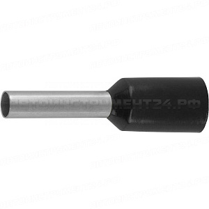 Наконечник СВЕТОЗАР штыревой, изолированный, для многожильного кабеля, черный, 1,5 мм2, 25шт