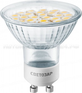 Лампа СВЕТОЗАР светодиодная "LED technology", цоколь GU10, яркий белый свет (4000К), 230В, 5Вт (35)