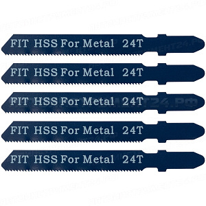 Полотна для э/лобзика по металлу Профи, европ.хвостовик, HSS, 50 мм, 5 шт., 24 TPI