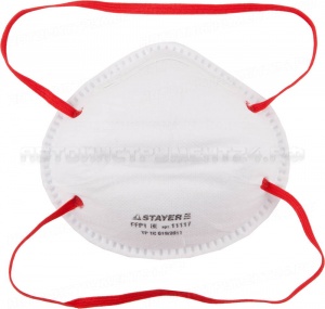 Полумаска фильтрующая STAYER "MASTER" коническая, многослойная, класс защиты FFP1