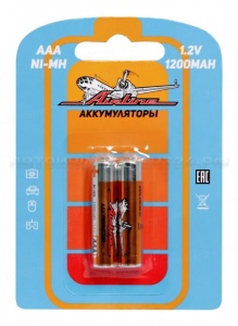 Батарейки AAA HR03 аккумулятор Ni-Mh 1200 mAh 2шт. AIRLINE, AAA-12-02