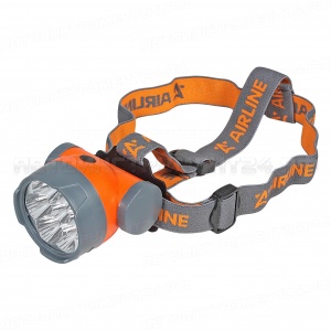 Фонарь налобный на батарейках LEDx7 большой AIRLINE, AEBK003