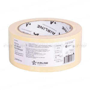 Лента клейкая малярная (скотч) термостойкая 80°C, 48 мм*40 м, желтая AIRLINE, ADTP002