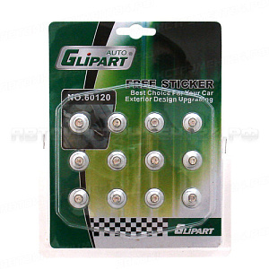 Катафоты GT-60120 CHROME со стразами 15мм (12шт) GLIPART /1/50