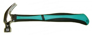 Молоток-гвоздодер 227г кованый с фиберглассовой ручкой SKRAB черно-зеленый 20315