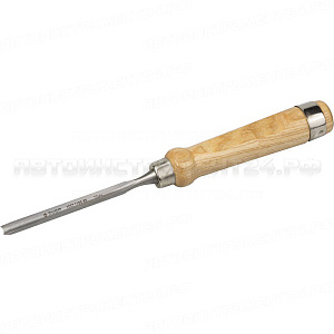 Стамеска-долото ЗУБР "ЭКСПЕРТ" полукруглая с деревянной ручкой, хромованадиевая сталь, 10мм