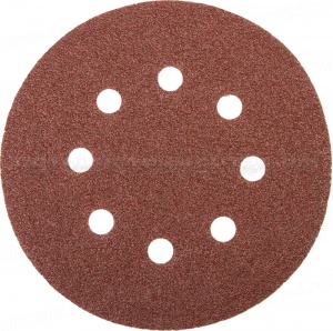 Круг шлифовальный универсальный STAYER "MASTER" из абразивной бумаги на велкро основе, 8 отверстий, Р40, 125мм, 5шт