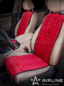 Накидки "Алькантара", передние (2 шт.), красные AIRLINE, ACS-F-04