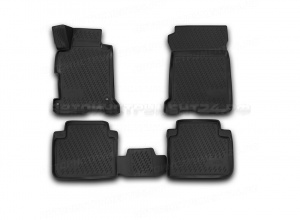 Коврики Honda Accord 2013 (IX) 3D (полиуретан) черный НЛ