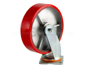 Большегрузное колесо с полиуретановой шинкой С-4102-DUS поворотное, без тормоза, г/п 1100 кг, 00018521