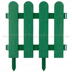 Забор декоративный GRINDA "ШТАКЕТНИК", 29x224см, зеленый