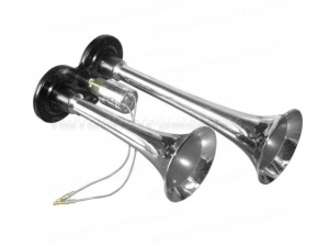 Сигнал пневматический HQ-8011 C 2-рожковый хром 24V 165/230мм /20 шт