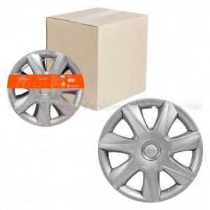 Колпаки колесные 14" "Джой", серебристый, карбон, компл. 2 шт. AIRLINE, AWCC-14-31