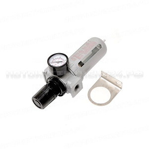 Фильтр влагоотделитель c индикатором давления для пневмосистемы 1/4"(10bar температура воздуха 5-60С.10Мк ) Forsage F-AFR802