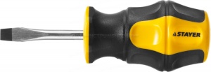 Отвертка STAYER "MASTER" "HERCULES", Сr-V, противоскользящая рукоятка, SL5,0x38мм