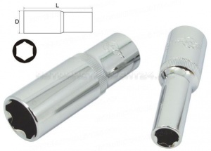 Головка глубокая 10мм 1/2" 6-гранная зеркальная