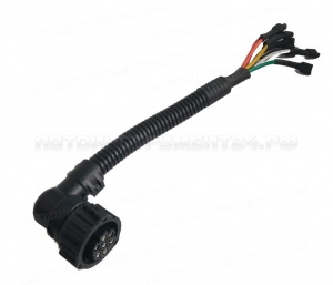 Разъем фонаря заднего байонет AMP (вилка 7 контактов с проводами) угловой