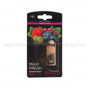 Освежитель воздуха HMF-7 MAXI FRESH (berry mix) жидкостный подвесной, деревянная крышка 5мл /1/64