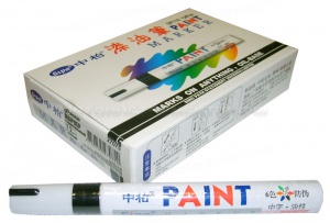 Маркер строительный БЕЛЫЙ Масл. основа 12шт. 27072