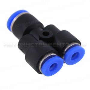 Соединитель тормозных трубок ПВХ, фитинг пластиковый У-образный комбинированный PW D=6x4x4 мм