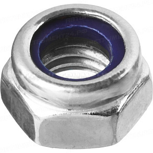 Гайка DIN 985 с нейлоновым кольцом, M3, 5 кг, кл. пр. 6, оцинкованная, ЗУБР
