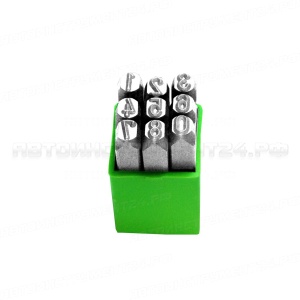 Набор клейм цифровых 2мм 0 до 9 (стальные) 9 предметов