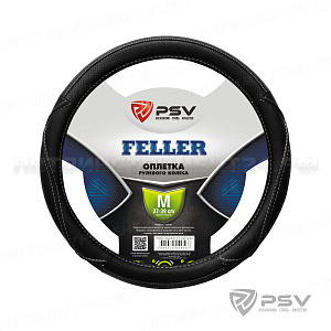 Оплётка на руль PSV FELLER (Черный/Отстрочка серая) M