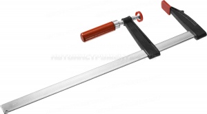 Струбцина ЗУБР "СТАНДАРТ", тип "F", деревянная ручка, стальная закаленная рейка, 120х500мм