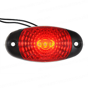 Фонарь габаритный LED 24V, красный (L=70мм, 3-светодиода,"паутинка")