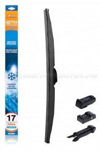 Щетка стеклоочистителя 430 мм (17") зимняя, 4 адаптера AIRLINE, AWB-W-430
