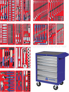 Набор инструментов ";ЭКСПЕРТ"; в синей тележке, 323 предмета МАСТАК 52-06323B