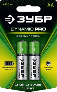 Аккумулятор Ni-Mh "DYNAMIC PRO" ЗУБР 59275-2C, АА, 2шт на карточке