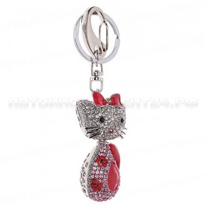 Брелок HCY-4 CHROME (кошка) со стразами /1