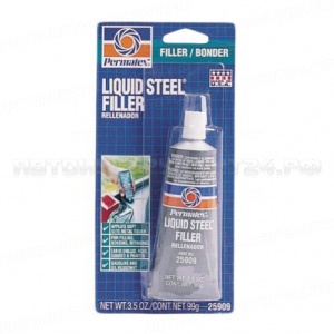 Клей-шпаклевка "жидкая сталь" по металлу суперстойкий (серебристый) 99гр PERMATEX /1/12