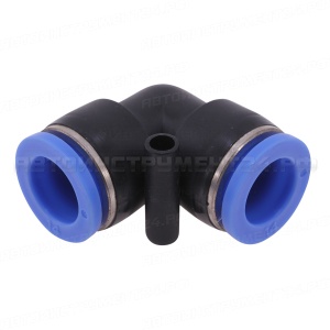 Соединитель тормозных трубок ПВХ, фитинг пластиковый L-образный (угловой) PUL D=14 мм