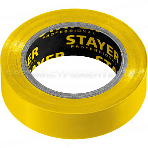 STAYER Protect-10 Изолента ПВХ, не поддерживает горение, 10м (0,13х15 мм), желтая
