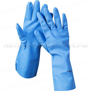 Перчатки ЗУБР нитриловые, повышенной прочности, с х/б напылением, размер L