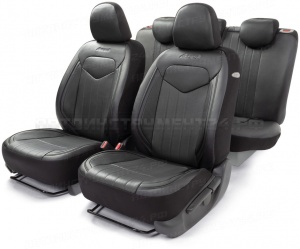 Авточехлы SIGNATURE, материал экокожа 15 предметов AIRBAG чёрый