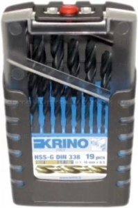 Набор сверл по металлу из быстрорежущей стали HSS 1-10мм 19 предметов Krino 1016250