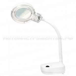 Лупа с подсветкой 3 кратная и 8 кратная, D 87,5 мм, на гибком штативе. MATRIX