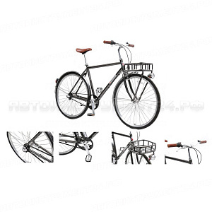 Велосипед Urban Classic M(Al 6061;колесо700с;пер/зад покр35C;3 планетар. скорости; тормоза:U-Brake,зад ножной; ремен. передача;рост до 175см; серый) Forsage FB28005(510)