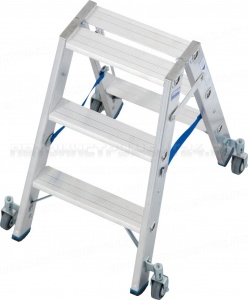 Двухсторонняя стремянка Krause STABILO с роликами 2х3 ступ, 124814