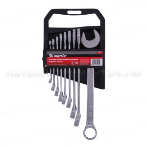 Набор ключей комбинированных, 6x22мм, CrV, 9 предметов, полированный хром