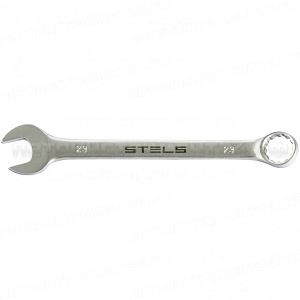 Ключ комбинированный, 23 мм, CrV, матовый хром. STELS