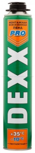 PRO пена монтажная, пистолетная, всесезонная, 750мл, DEXX