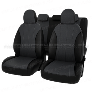 Чехлы Hyundai i30 2012 черно-серая экокожа "Оригинал"