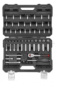 Набор торцевых 6гр. головок и головок-бит с приспособлениями 56пр. В пластиковом кейсе. 1/4" 2561T-8