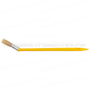 Кисть радиаторная, натуральная светлая щетина, желтая пластиковая ручка 1" (25 мм)