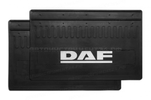 Брызговик перед. 520*330*6 DAF, резина, объемный, белая надпись, 5 отверстий, к-т